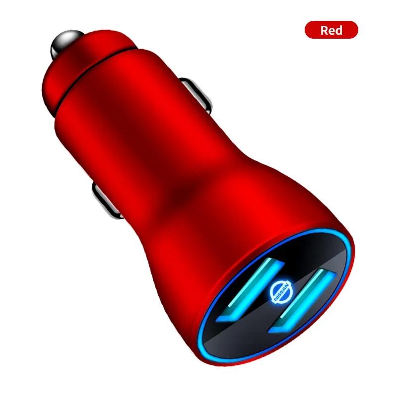 Автомобильное зарядное устройство USB QC3.0 со светодиодным вольтметром, портативный адаптер, гнездо прикуривателя для Nissan X-trail Almera Qashqai Tiida, Автоаксессуары