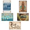 Tin Sign, Surf Beach Wall Decor, American Plate, Interior Decor, Retro, Antique, Vintage Style (SURF4)
