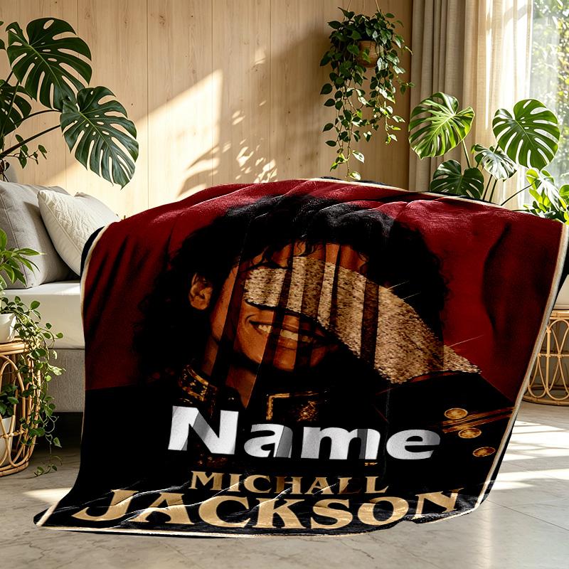Custom Name Personalized Michael Jackson Print Blanket, Home Decor, Bedroom, Sofa, Camping, Couch, Gifts for Birthday ChristmasEnthusiasts