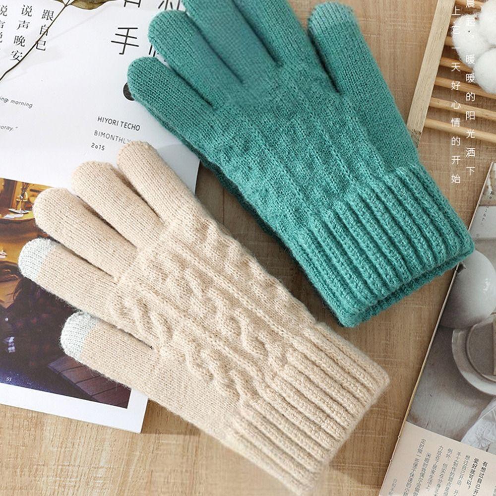 Ветрозащитные уличные перчатки плюшевые мужские женские варежки женские вязаные перчатки осень зима