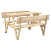 4 Child Picnic Table with Umbrella Hole Solid Pine Wood