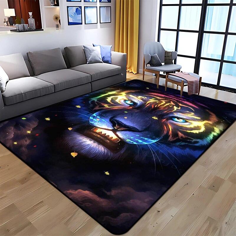 Ковер с принтом тигра и животного, домашний ковер, детская комната, стул для гостиной, прикроватный современный простой напольный коврик, кавайный ковер