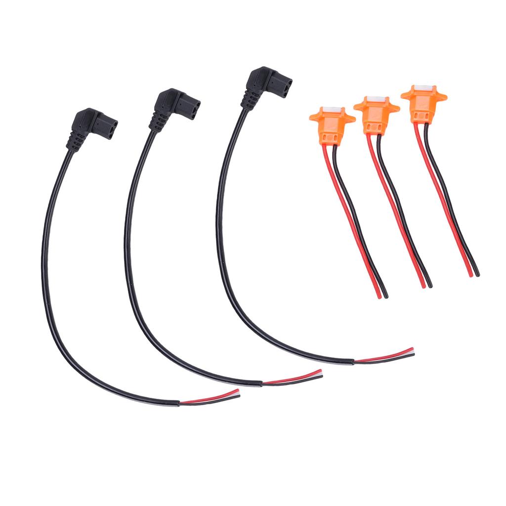3PCS Curved Power Connector Cables 3PCS Charging Port with Water Proof Cover for Electric Scooter