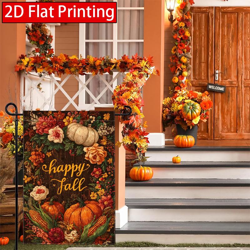 Happy Autumn Pumpkin Maple Leaf Thanksgiving Garden Flag_3 (1)- Outdoor Garden Flag Double-sided Home Decoration Courtyard Decoration Outdoor Decorati