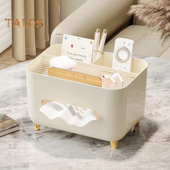 Многофункциональный держатель для крышек коробок салфеток с отделениями для хранения, вместительный прямоугольный органайзер для салфеток