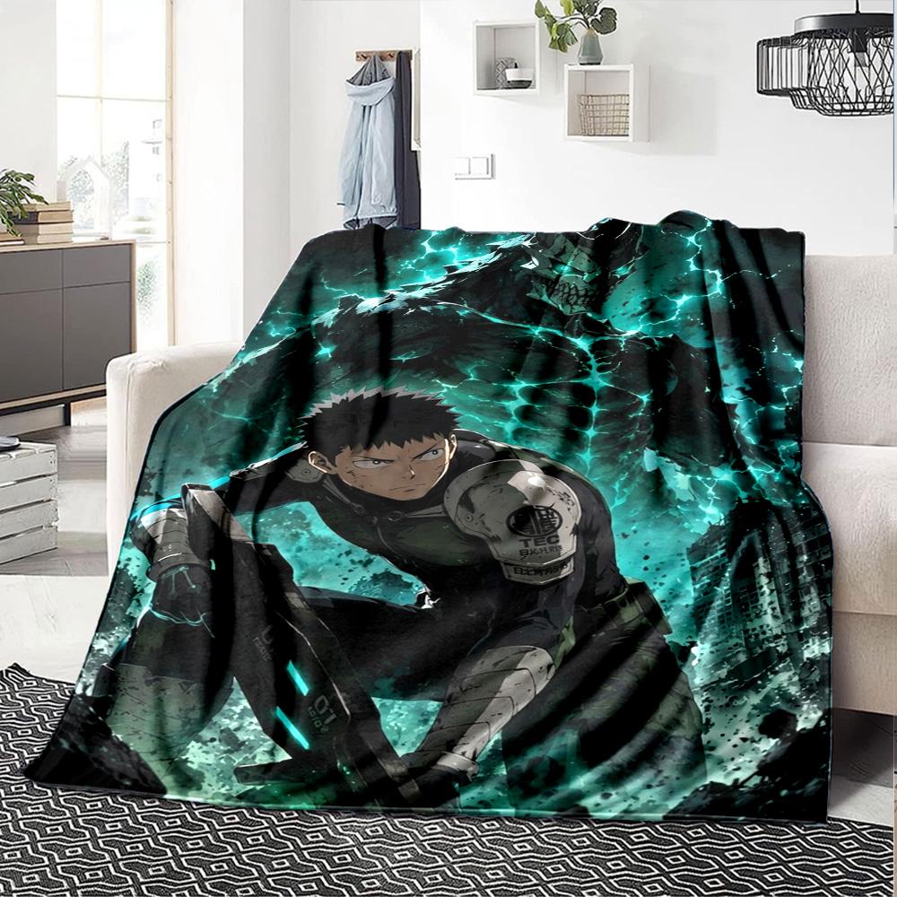 kaiju no 8 Print Flannel Blanket High Quality Warm Comfortable Cover for All Seasons Perfect for Gifts Home Decor