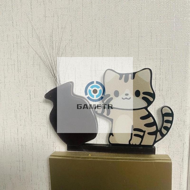 Кот, толкающий вазу, Магниты на холодильник, Декор для дома, Магнит на холодильник, Коллекция «Кошачьи усы», Памятная шкатулка, Декор для домашнего офиса, Для подарка