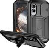 Прочный металлический чехол для Samsung S26 S25 Edge S24 Ultra S23 S22 Plus S21 со стеклянным экраном, сплавным держателем-подставкой, противоударный чехол