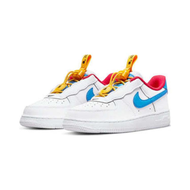 Nike Force 1 Toggle PS White Photo Blue Kids Sneakers University-Gold University-Red CU5287-105