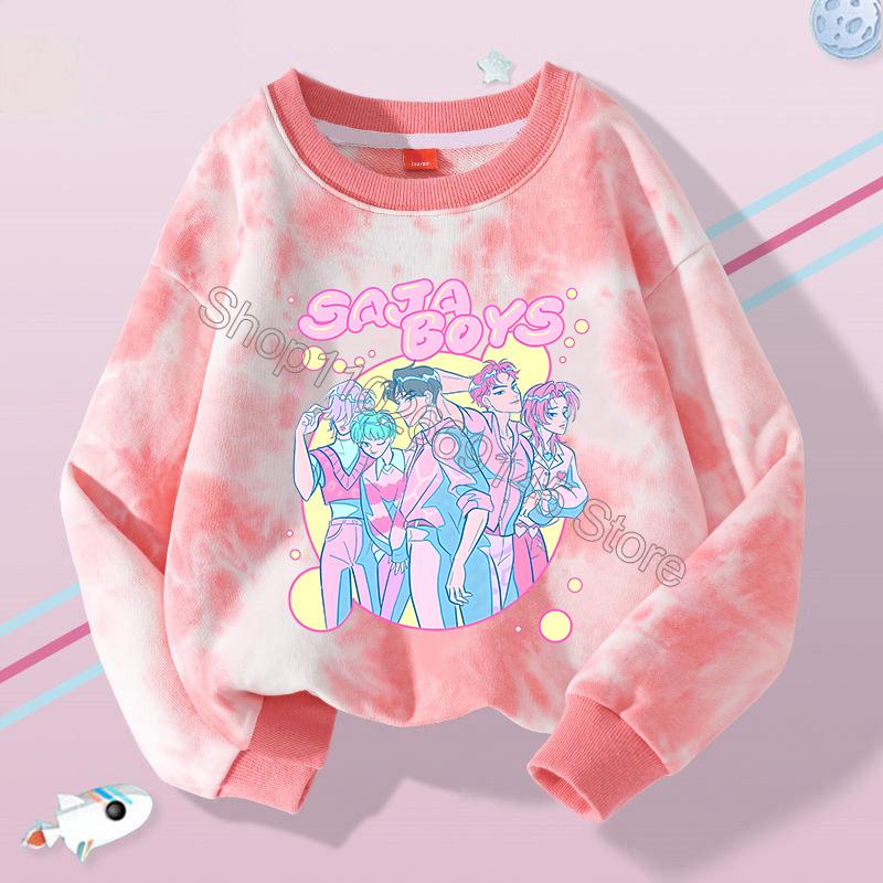 Новая детская толстовка с капюшоном K Pop Охотники на демонов Кавайный мультяшный принт Верхняя одежда для мальчиков Осень Длинные рукава Зимняя одежда для девочек