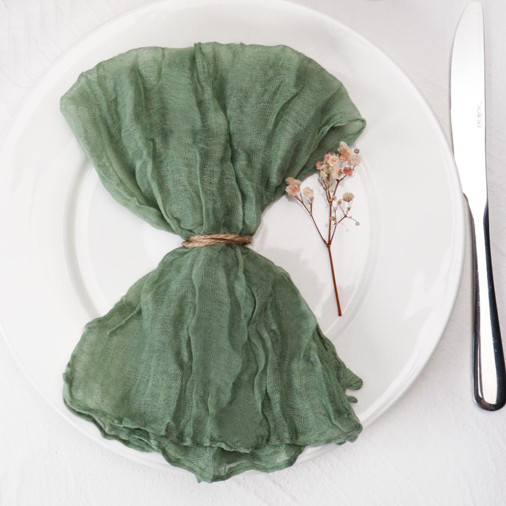 12 шт., салфетки из марли ручной работы - украшение стола в деревенском стиле для вечеринок, свадеб и семейных ужинов