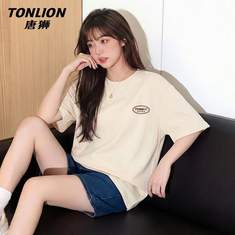 Женская свободная футболка TonLion из 100% хлопка