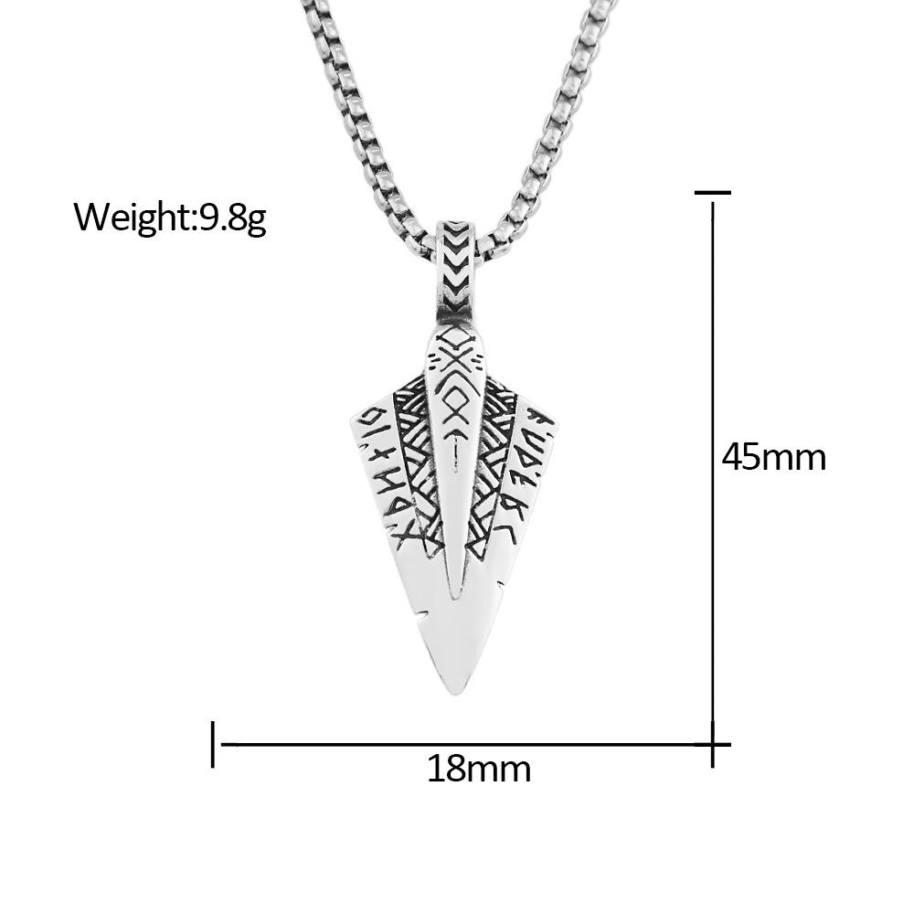 Fashion Retro Viking Rune Spear Pendant for Women Charm Nordic Stainless Steel Men Necklace Popular Valentine's Day Gift Jewelry