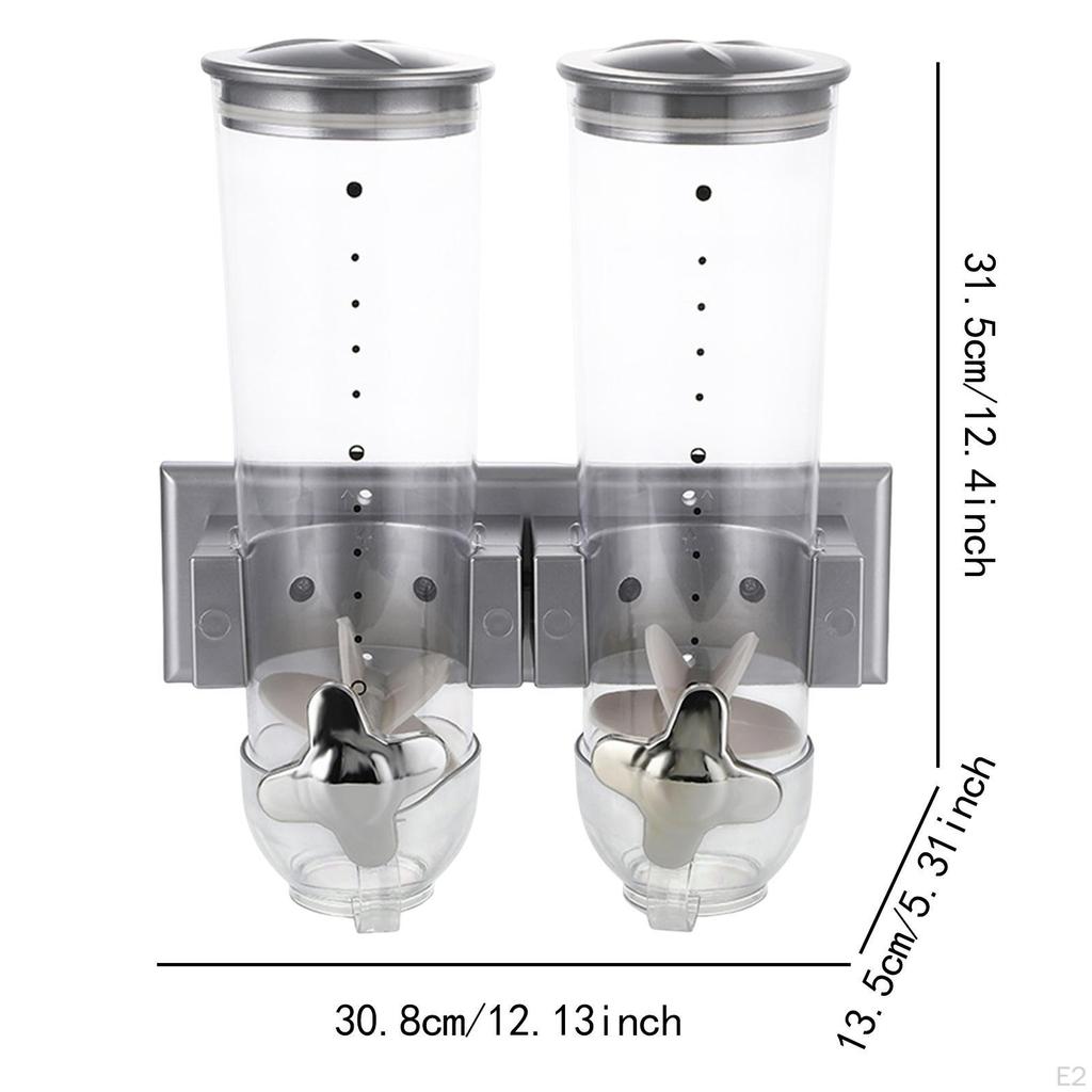 Диспенсер для сухих продуктов, хлопьев, конфет, банка, многофункциональная, 1,5 л, каждая, кухонный контейнер для хранения, настенный