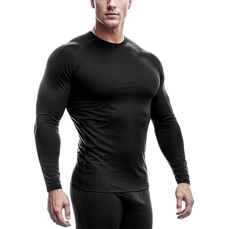 Muscleguys Однотонные Весенние Мужские Тренировочные Спортивные Футболки Быстросохнущая Облегающая Компрессионная Футболка с Длинным Рукавом Спортивная Одежда Одежда для Зала Фитнес Футболки