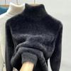 Sweater for Women Autumn Winter Thickened Warm Knitted Stretchy Long Sleeve Tops