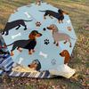 1PC Dachshund paw prints Automatic Open/Close Umbrella with Windproof, 8-Rib Sturdy Canopy, Durable Ribs, Fashionable Design1313A