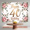 Party Backdrop Birthday Multicolor Green 40th 40 Photo Booth Background Wall Decor