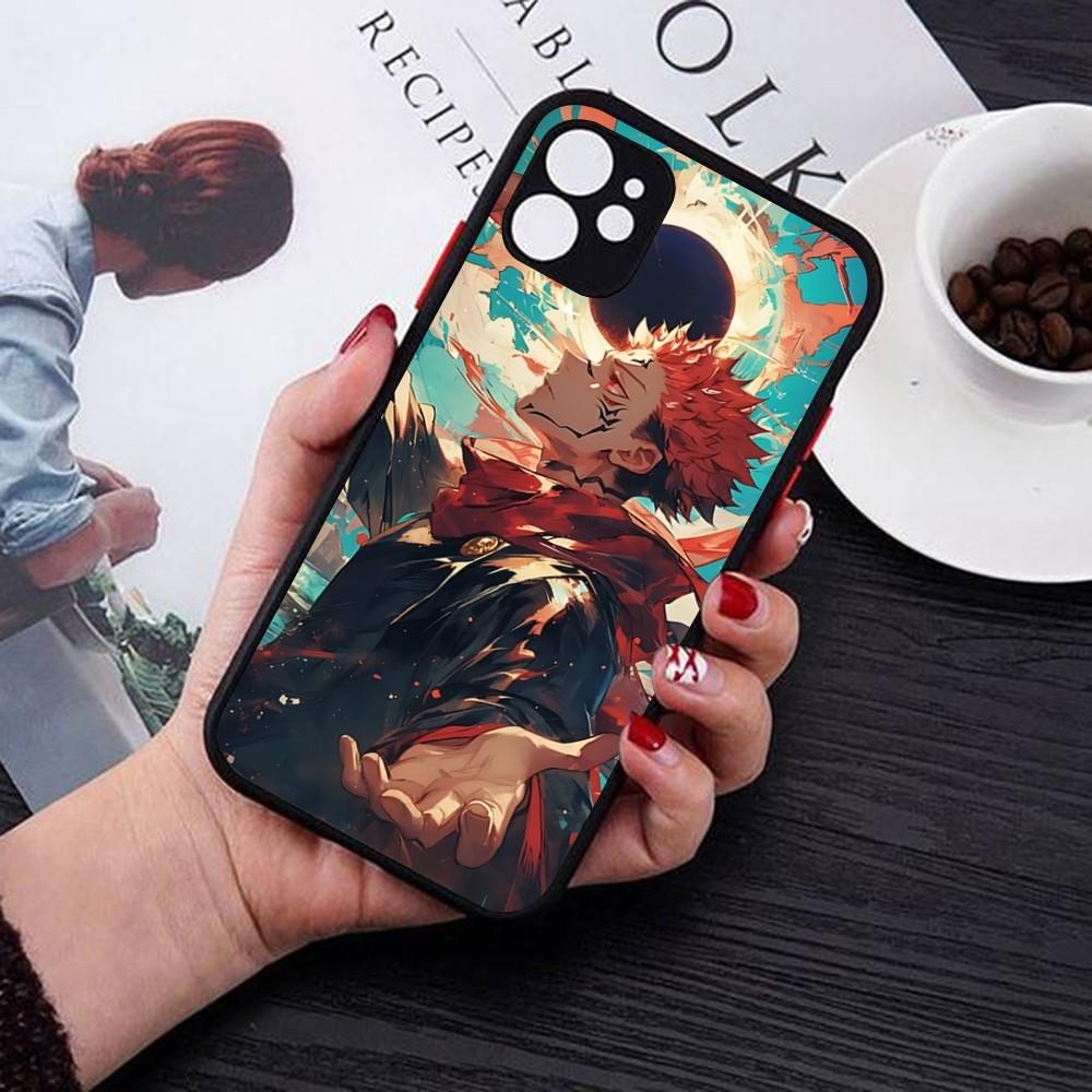 Чехол для телефона Jujutsu Kaisen Рёмен Сукуна Для IPhone 14 11 12 13 Mini Pro Max 8 7 Plus X XR XS MAX Полупрозрачный Матовый Чехол