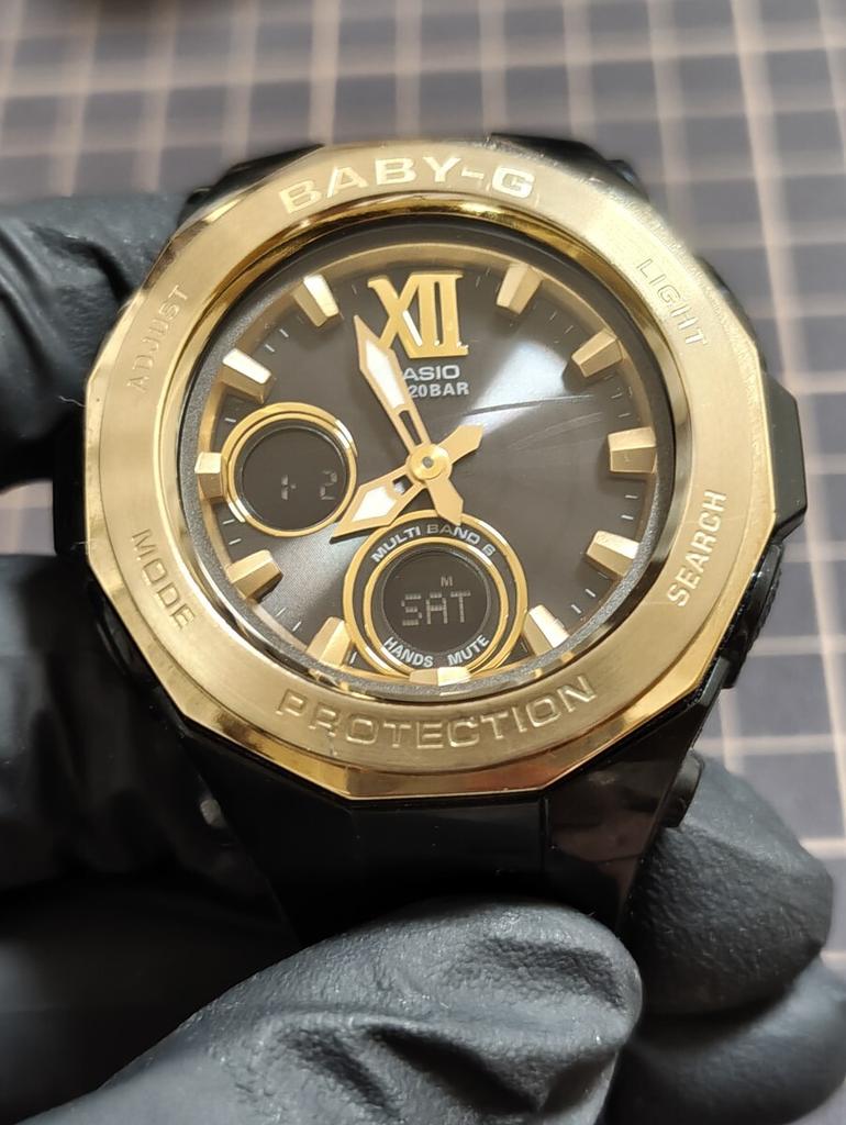 Casio Солнечные часы BABY-G с радиоконтролем BGA-2200G Черный/Золотой