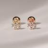 JEWNEL 14K Ultra Mini Cubic Each Flower Piercing Earrings
