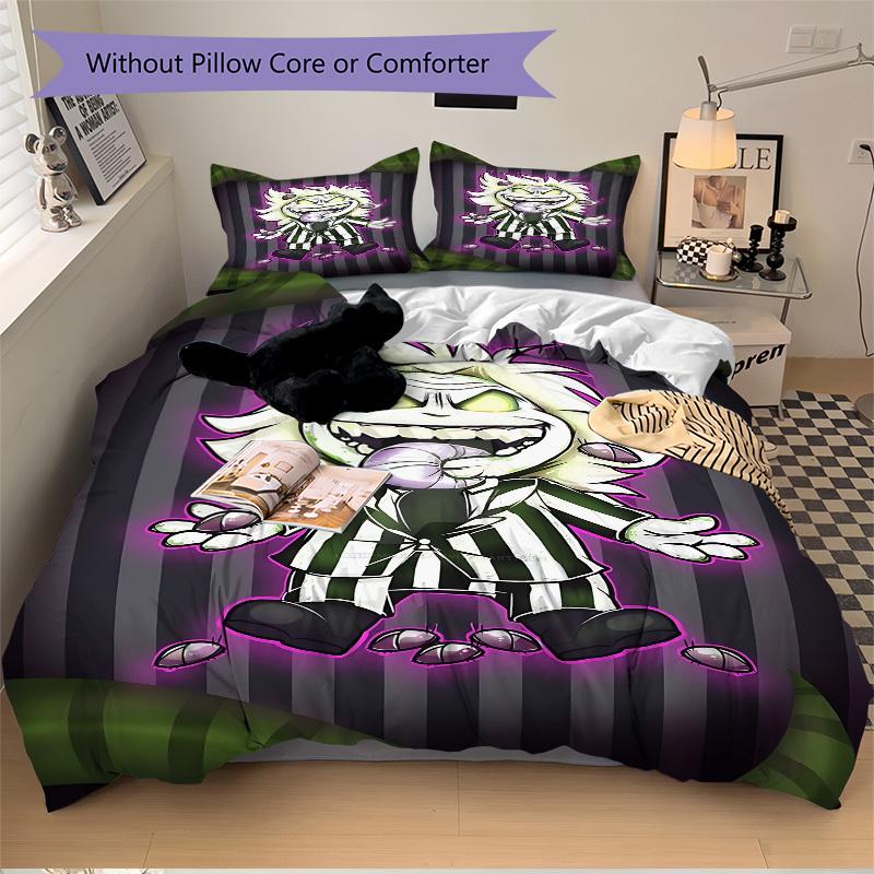 3pcs Beetlejuice Cover Set,Soft Comfortable Duvet Cover,Guest Room (1*Duvet Cover + 2*Pillowcases, Without Core) yy251024059