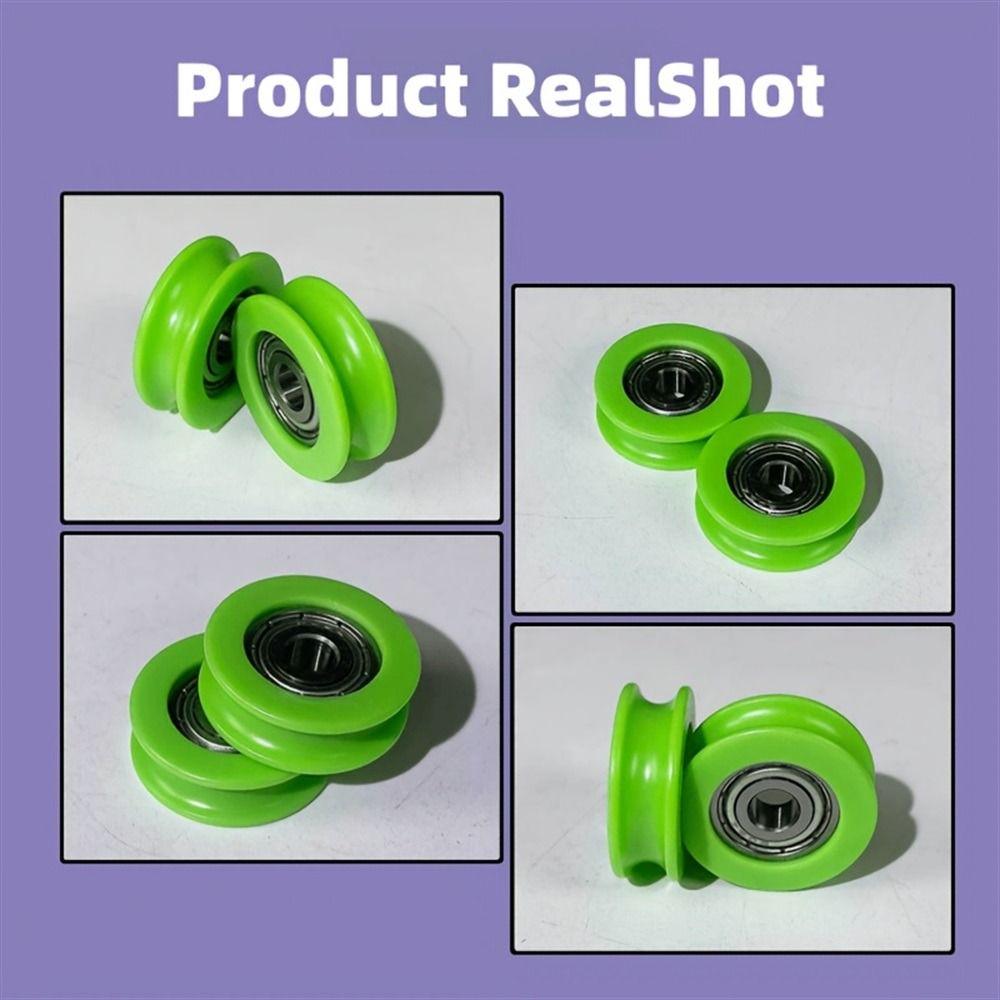 10Pcs Nylon POM Bearing Pulley Stainless Steel Rubber-Coated Pulley  for Doors Windows