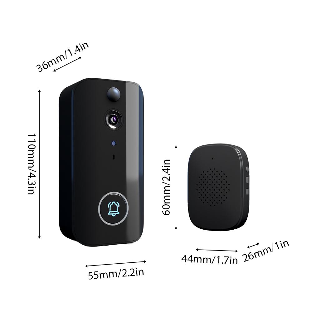 Smart Doorbell Ring Door Camera with Motion Detection WiFi Wireless Video Bell Camera Rechargeable