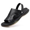 FashionSummer Fashion Cow Leather Men's Sandals New Designer Casual Beach Shoes Male Platform Slipper Shoes for Men