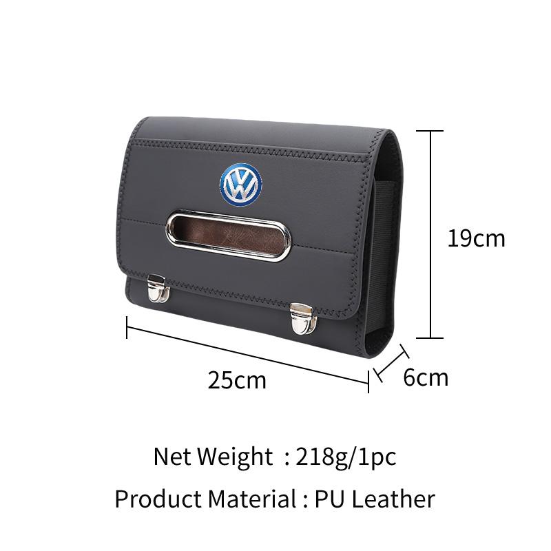 Car Storage Elastic Fabric Leather Vehicle Seat Tissue Dispenser For VW Golf GTI Polo Passat Scirocco Tiguan Jetta Sportcoupe GB2ZA