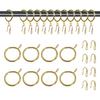 20 Packs Gold Curtain Rings and Shower Curtain Hooks Set, 30mm/1.18 Inch Internal Diameter Metal Drapery Pin Hooks for Window Door Drapes (Gold)