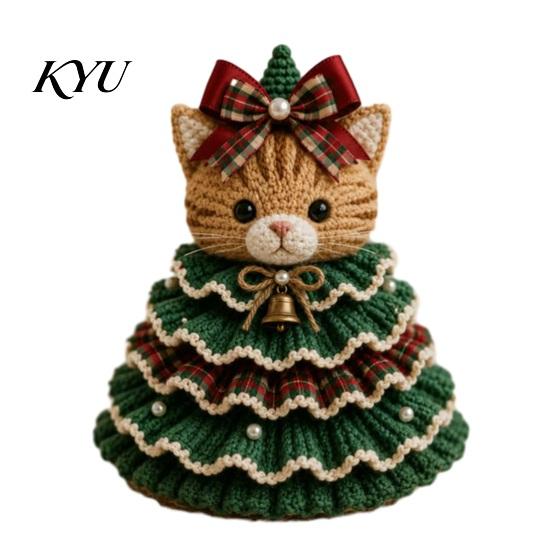 Craft Supplies for Beginners Animal Christmas Tree Crochet Kit, DIY Highland Cow Cute Step by Knitting Guide Dachshund Cat Crafting Kit Beginners,