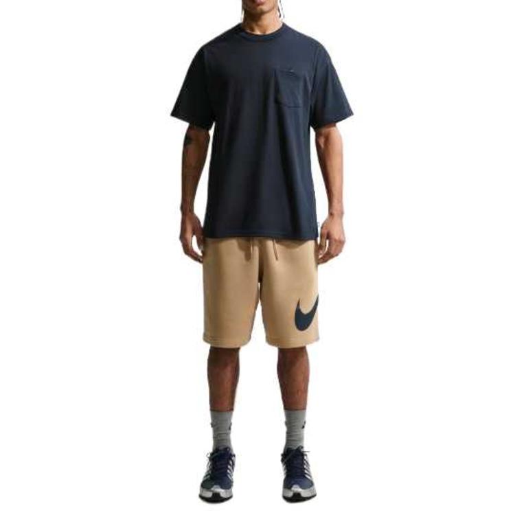 Nike Essentials Премиум однотонная футболка с опущенными плечами мужские топы Глубокий обсидиан IH1124-475
