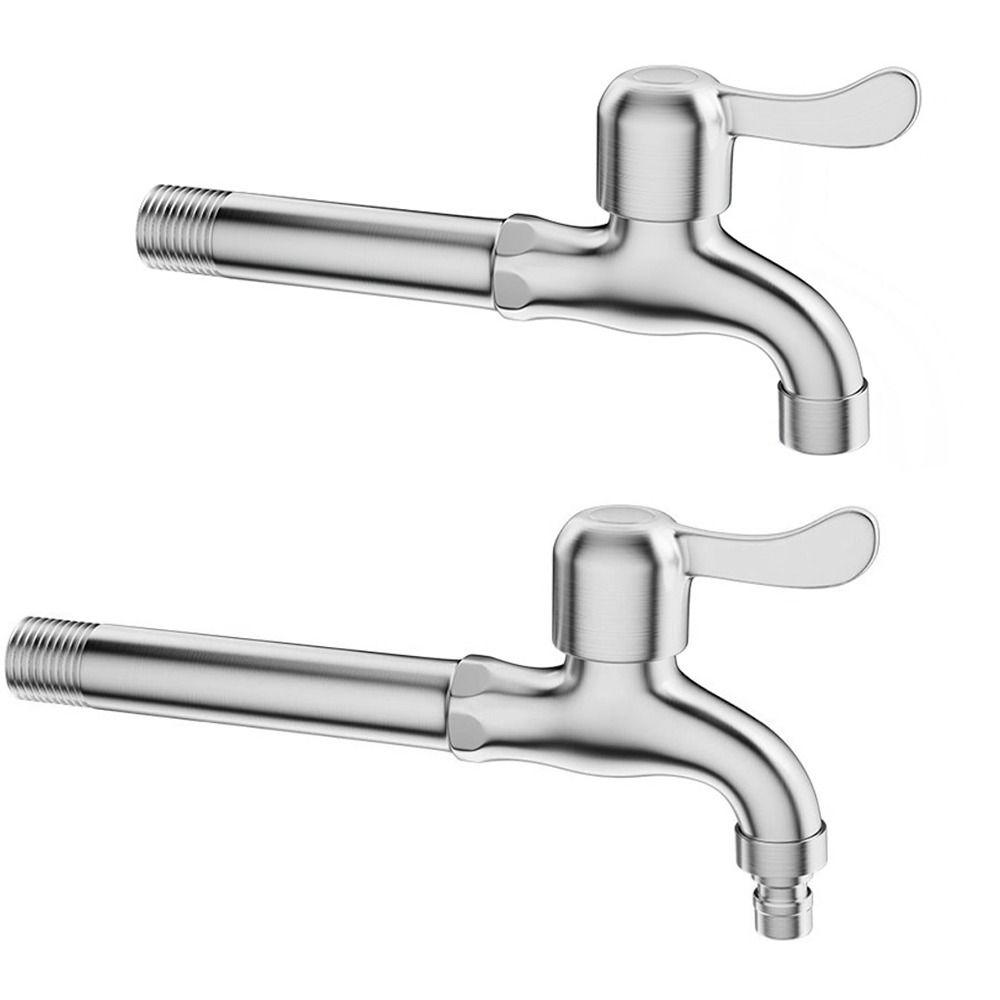 Lengthened Bathroom Faucet 304 Stainless Steel Washing Machine Tap Wall Mounted Faucet  Hose Spigot