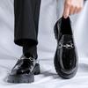 Men's Round Toe Patent Leather Shoes for Business, Formal, and Wedding.