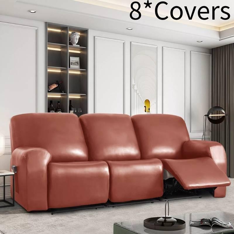 Роскошный чехол на диван из искусственной кожи ПУ Водонепроницаемый Полная защита Чехол для кресла-реклайнера Комплект