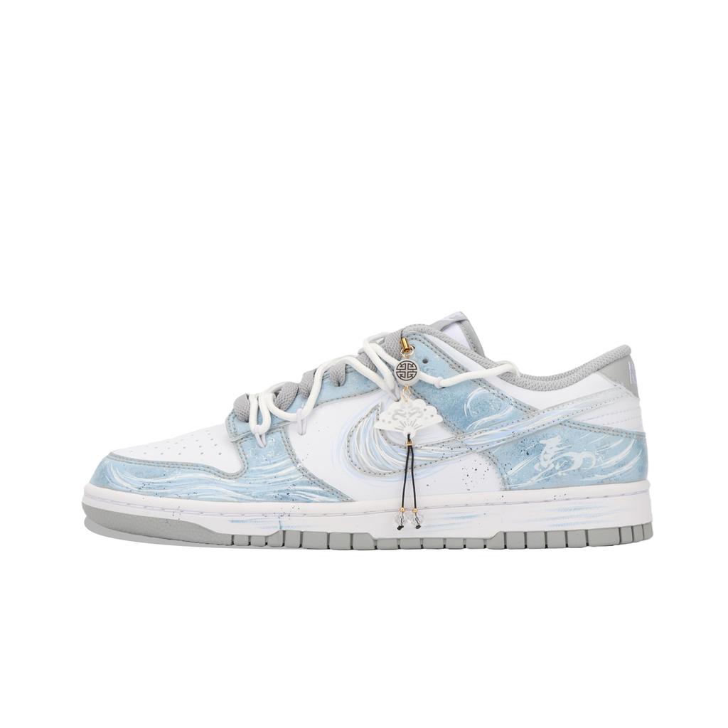 Nike Dunk Jiang Погруженная Луна Износостойкие Нескользящие Низкие Кеды для Скейтборда Унисекс Белый Синий HF5441-105(Team724-)