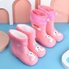 Children's Cartoon Rain Boots - Fleece-Lined, Non-Slip, Drawstring for Boys & Girls, All-Season Kindergarten Shoes