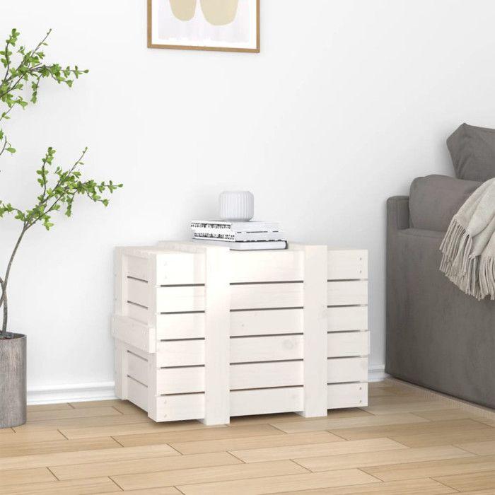 VidaXL Storage Box White 58x40.5x42 Cm Solid Pine Wood 824994