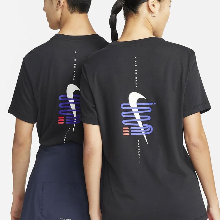 Nike Dri-FIT A.I.R. Casual Logo Print Crew Neck T-Shirt Unisex Tops Black DR7667-010