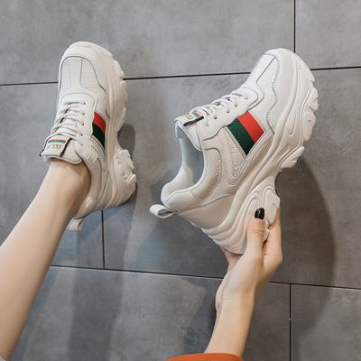 Кроссовки небольшого размера со стелькой, увеличивающей рост, женские, на толстой подошве, повседневные, из натуральной кожи, женские, на шнуровке, студенческие женские ботинки