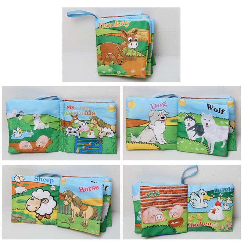 1 шт. Детские книги для раннего обучения из мягкой ткани, креативные скрипящие и шуршащие книги-головоломки, игрушки, подарки для детей