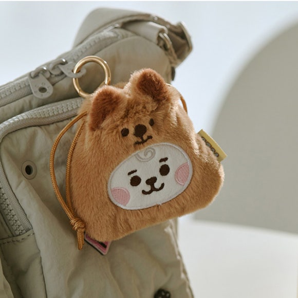 BT21 Кукла RJ BABY FLUFFY, лежащая на полу/брелок для ключей/костюмный шкаф, набор из шляпы-ведра/мини-сумка с подвесками/сумка-лицо для куклы через плечо (5 вариантов)