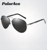 PolarAce Unisex Metal Polarized Outdoor Driving Glasses Spring Leg Sunglasses, UV400