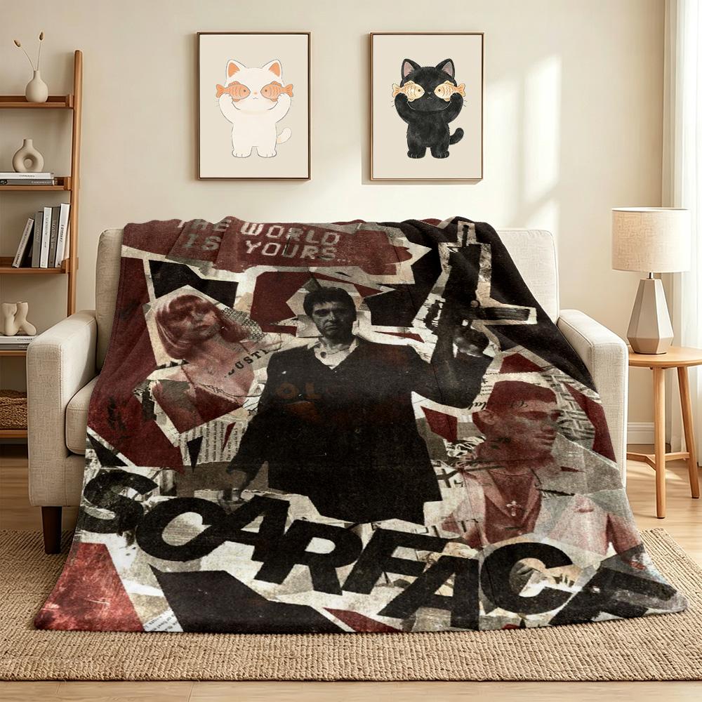 Scarface Collage Flannel Blanket Throw Blanket Soft Warm Sofa Bed Camping Home Decor Unique Christmas Gift C9211122