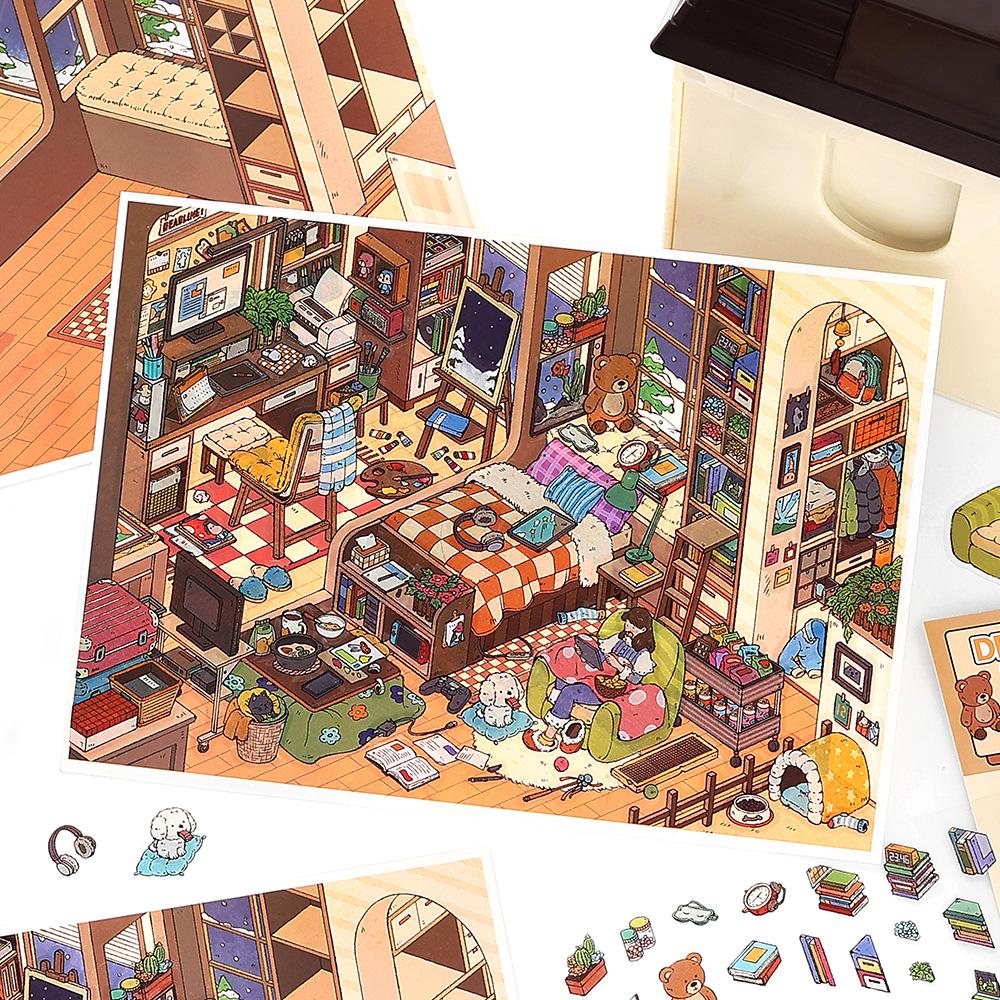 My Little Nest 15.0 Series Kawaii 3D Cartoon Miniature Scene Stickers DIY Hand Pasting Stacking Fun Scrapbook Stickers