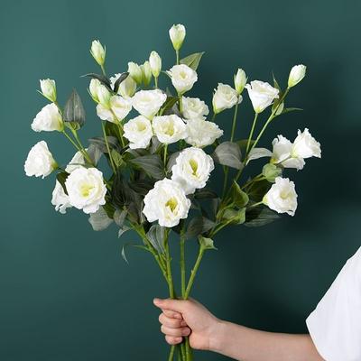 5 шт. Европейский имитационный букет лизиантуса, украшение для дома, искусственный цветок, шелковый цветок, гостиная, обеденный стол, цветочная композиция