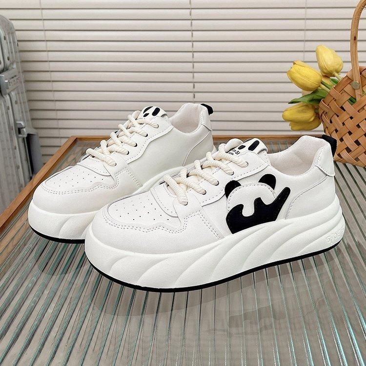 Мода 2024 года, новые U-образные кожаные женские белые повседневные кроссовки из вулканизированной кожи, дышащие спортивные туфли для ходьбы и бега на платформе с плоскими подошвами