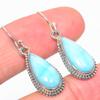 Natural Republic Larimar Gemstone Handmade 925 Solid Silver Earring 1.50" N4H49
