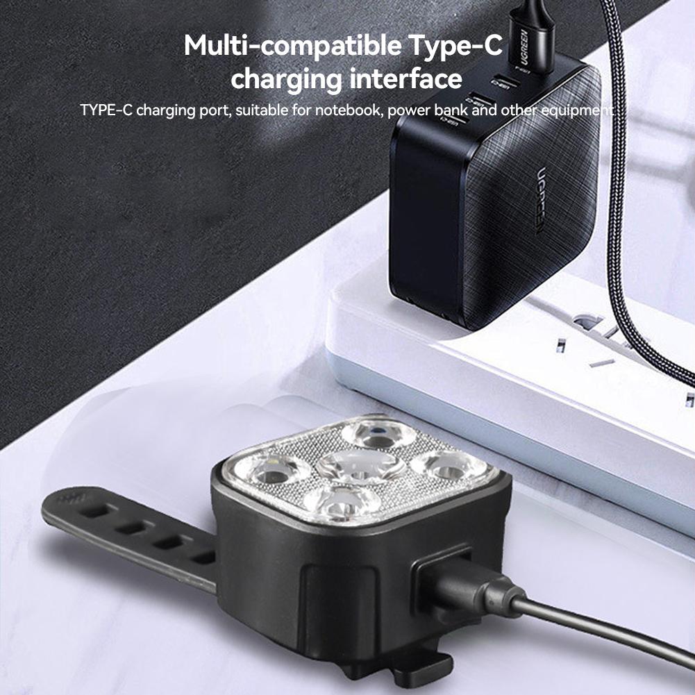 5 светодиодных ярких велосипедных фонарей, велосипедная лампа спереди и сзади, перезаряжаемая через USB для горного велосипеда, фара заднего фонаря, водонепроницаемый фонарь